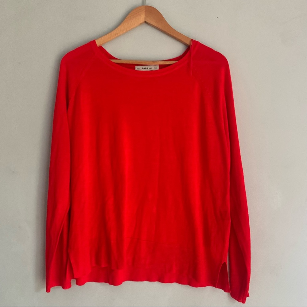 Zara Thin Bright Red Sweater